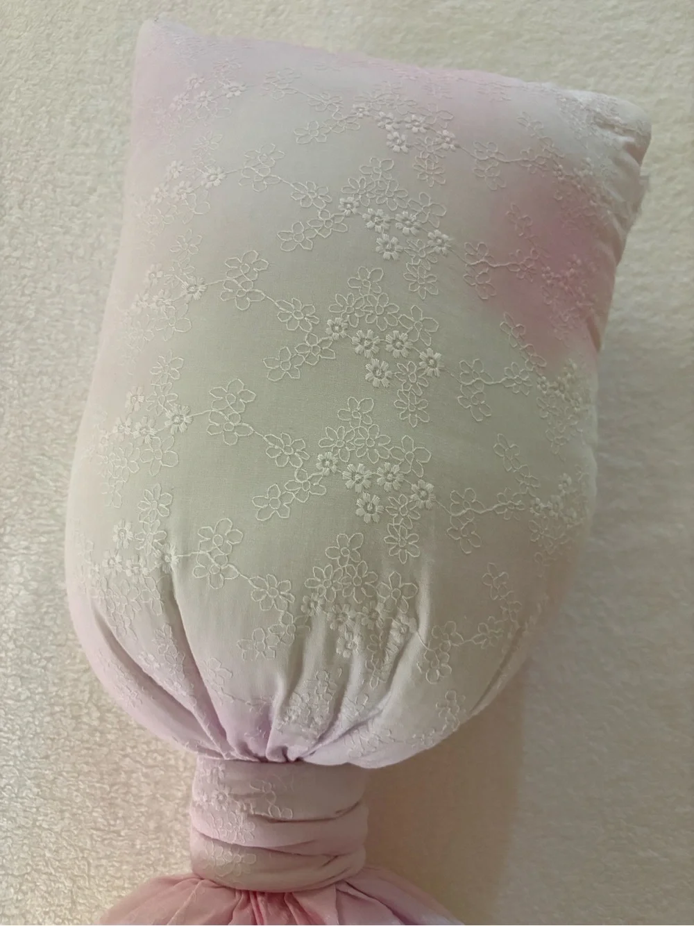 LoveShackFancy Pastel Flower Tie-dye Pink Yellow Oversized Bedrest Bow Pillow
